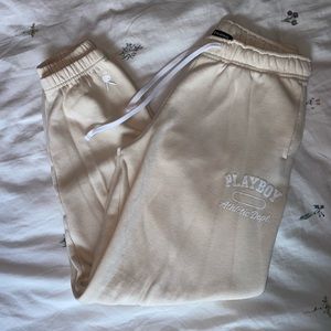 NEW Pacsun Beige Cream Playboy M Sweatpants